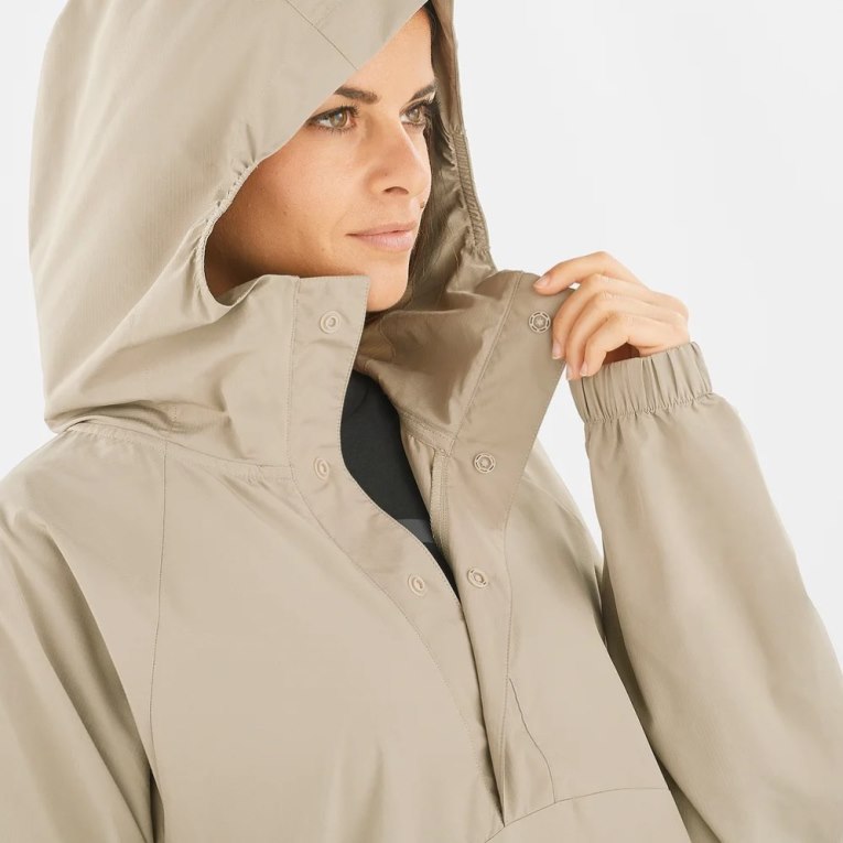 Cortavientos Salomon Outlife Ripstop Half Zip Mujer Beige | MX HXOP574